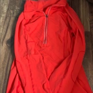 bright red lululemon quarter zip